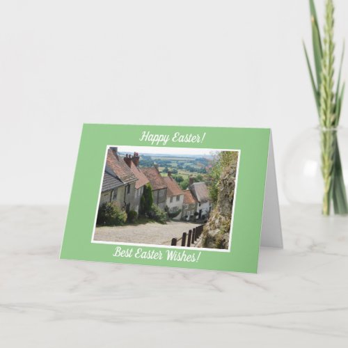 Gold Hill Shaftesbury Dorset _ Easter Card