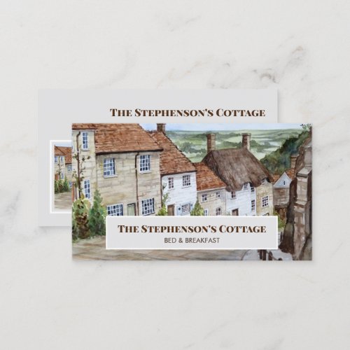 Gold Hill Shaftesbury Dorset England Watercolor Business Card