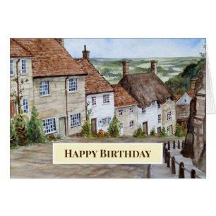 Gold Hill Shaftesbury Dorset England Watercolor Cards
