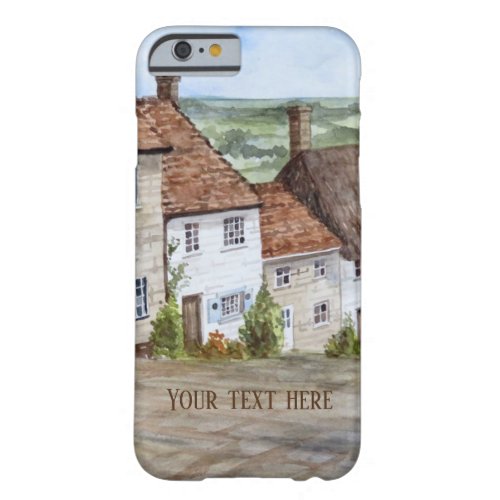 Gold Hill Shaftesbury Dorset Watercolor Painting Barely There iPhone 6 Case