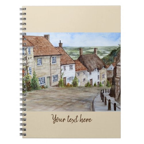 Gold Hill Shaftesbury Dorset Watercolor Painting Notebook