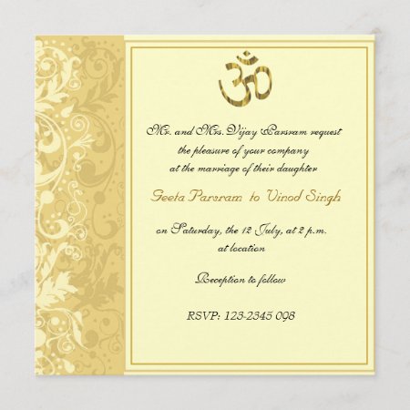 Gold Hindu Wedding Invitation