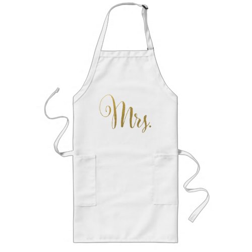 Gold His n Hers Mr  Mrs Matching Aprons