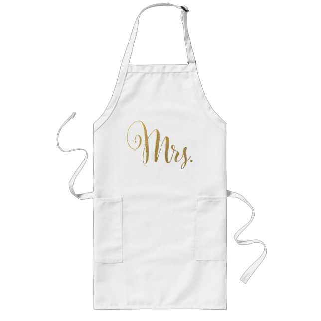 Gold His n Hers Mr & Mrs Matching Aprons (Front)