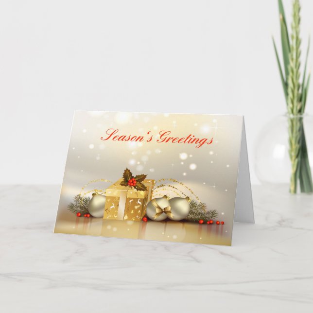 Gold Holiday Celebration Card (Front)
