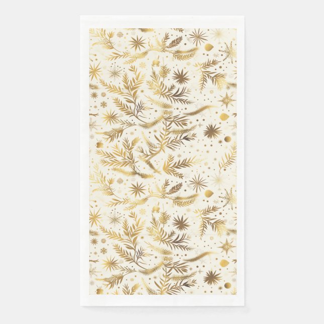 Gold Holiday Christmas Cloth Napkins (Front)