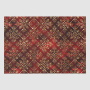 Gold Holiday Christmas Sparkle Elegant Damask Tissue Paper