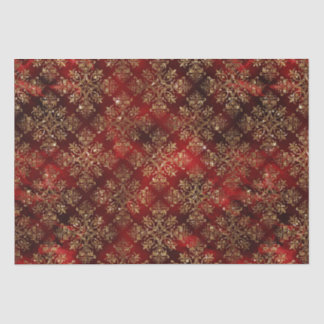 Gold Holiday Christmas Sparkle Elegant Damask Tissue Paper