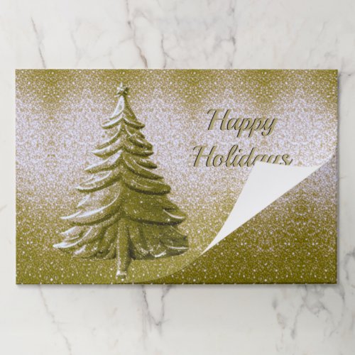 Gold Holiday Christmas Tree Tearaway Placemat
