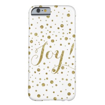 Gold Holiday Joy Confetti Barely There Iphone 6 Case by ChristmasCardShop at Zazzle