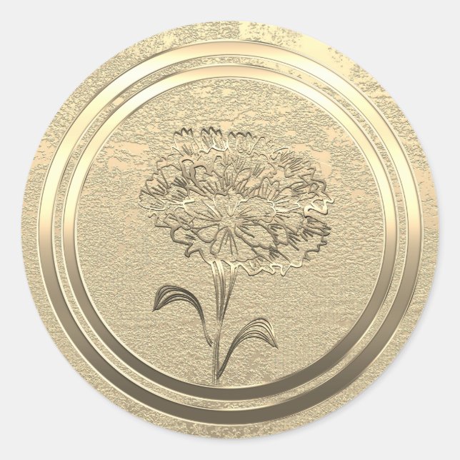 Gold Holiday Season Vibe Classic Round Sticker (Front)