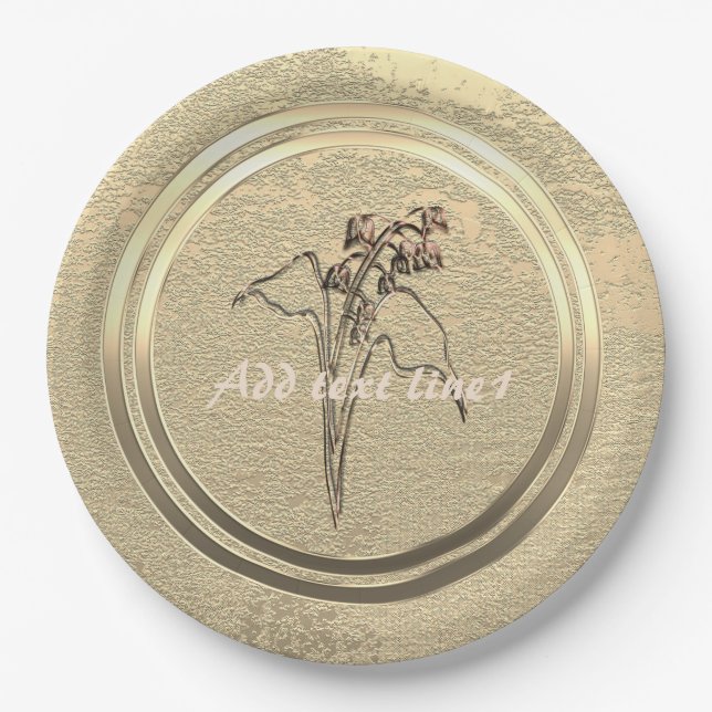 Gold Holiday Season Vibe Paper Plates (Front)