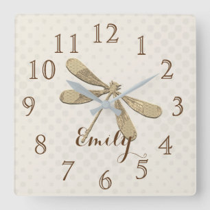 Gold Holiday Season Vibe Square Wall Clock