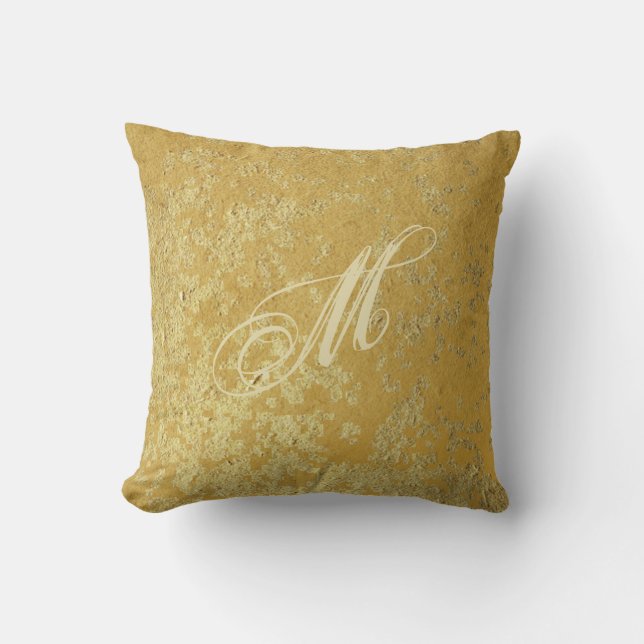 Gold Holiday Season Vibe Throw Pillow (Front)