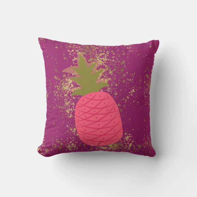 Gold Holiday Season Vibe Throw Pillow (Front)