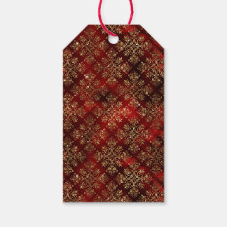 Gold Holiday Sparkle Elegant Damask Gift Tags
