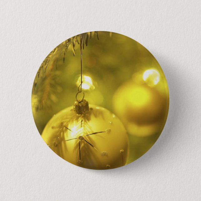 Gold Holiday Tree Decoration Button (Front)