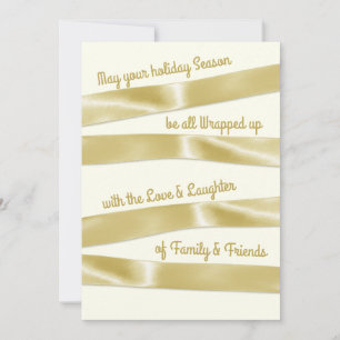 Gold Holiday Trimmings Photo Greeting