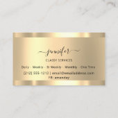 Gold  Holograph Nail Salon Mint  Hairdresser OMBRÉ Business Card (Back)