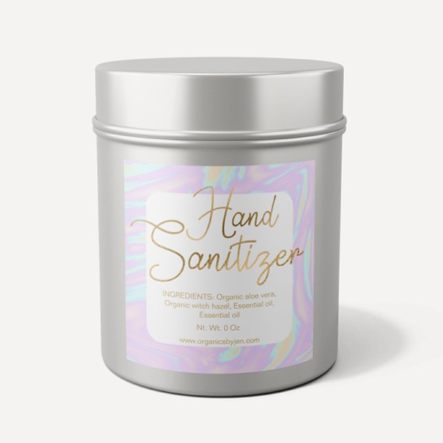 Gold Holographic Chic Hand Sanitizer Labels (Creator Uploaded)