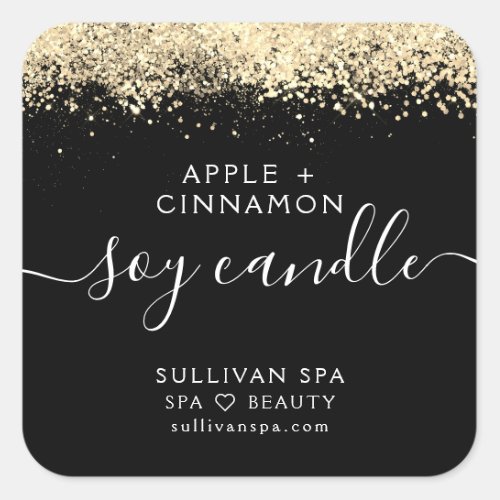 Gold Holographic Glitter Soy Candle Label