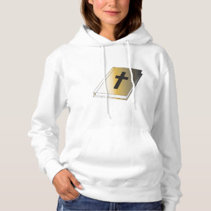 Gold Holy Bible with Black Cross Religious Hoodie