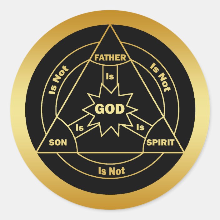 GOLD HOLY TRINITY SHIELD CLASSIC ROUND STICKER | Zazzle.com