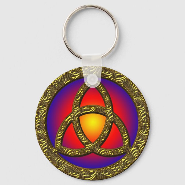 GOLD HOLY TRINITY SYMBOL KEYCHAIN (Front)