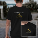 Gold Home Builders Construction Staff Black T-Shirt<br><div class="desc">this designs Luxury aesthetic on a black or dark tshirt for your employees is attention grabbing, with its unique and modern design, while also feeling refined / high-end and masculine.. great for private or commercial contractors of various fields. back and front feature the same graphic and text boxes, just rearranged...</div>