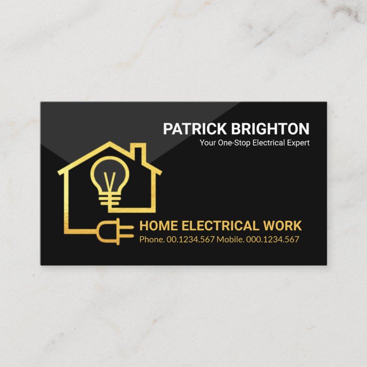 Gold Home Electric Circuit Wiring Electrician Business Card | Zazzle