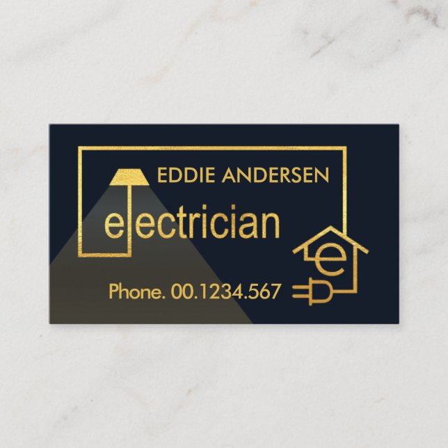 Gold Home Electrical Circuit Business Card (Front)