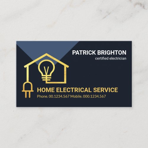 Gold Home Electrical Wiring Circuit Business Card