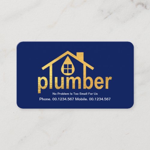 Gold Home Leaking Water Plumber Business Card
