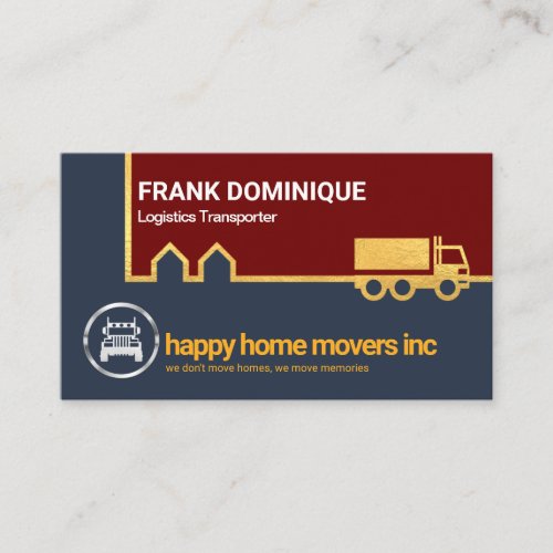 Gold Home Moving Border Logistics Driver Business Card