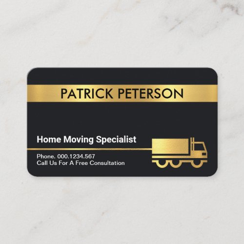 Gold Home Moving Service Transport Business Card