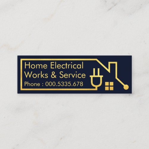 Gold Home Power Plug Circuit Mini Business Card