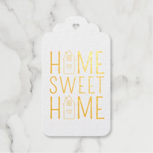 Gold Home Sweet Home New Homeowner Realty Foil Gift Tags