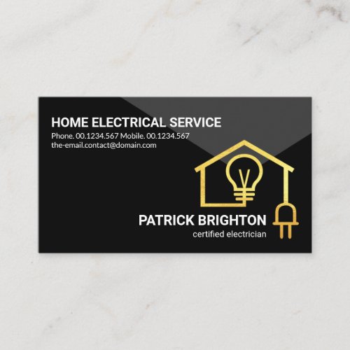 Gold Home Wiring Circuit Electrical Contractor Business Card