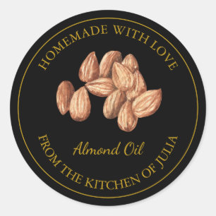 Gold Homemade Almond Oil Label   Black
