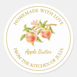 Gold Homemade Apple Butter Label   White
