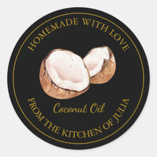 Gold Homemade Coconut Oil Label White