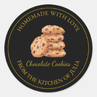 Gold Homemade Cookies Label | Black