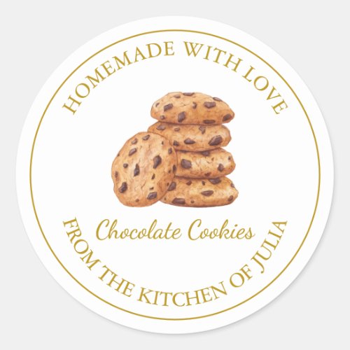 Gold Homemade Cookies Label  White