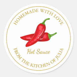 Gold Homemade Hot Sauce Label White
