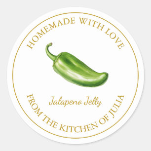 Gold Homemade Jalapeno Jelly Label White