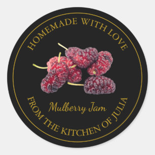 Gold Homemade Mulberry Jam Label   Black