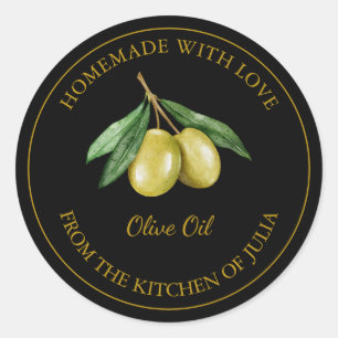 Gold Homemade Olive Oil Label Black
