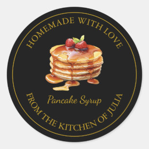 Gold Homemade Pancake Syrup Label Black