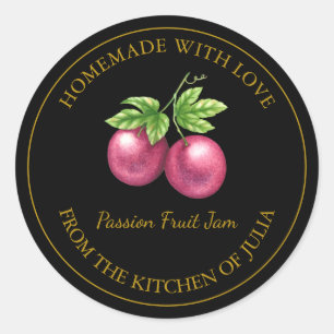 Gold Homemade Passion Fruit Jam Label   Black
