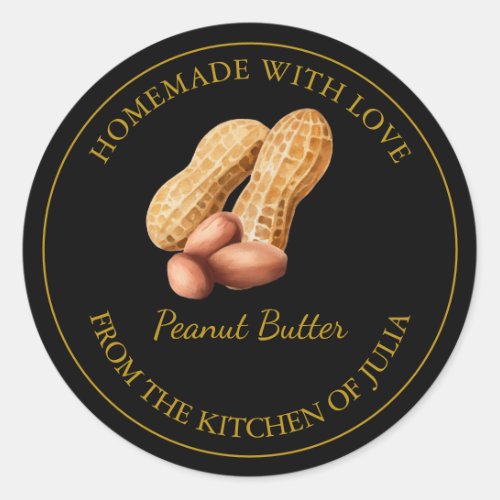 Gold Homemade Peanut Butter Label  Black